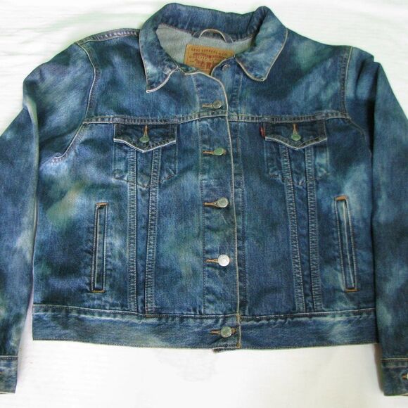 Vintage Levis Custom Parrot Graphic Acid-Wash Denim Jacket - Picture 3 of 6